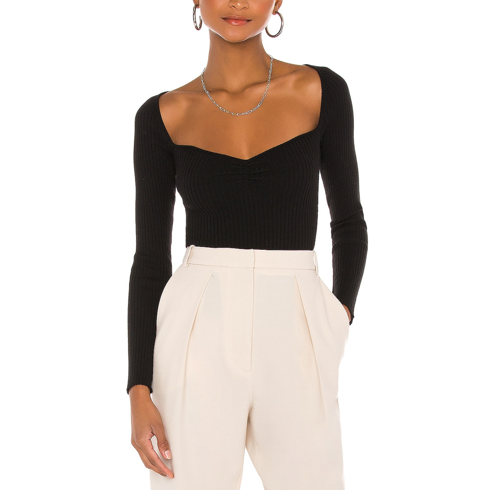 Majorelle 'Salone' Black Cotton Sweater Size XXS